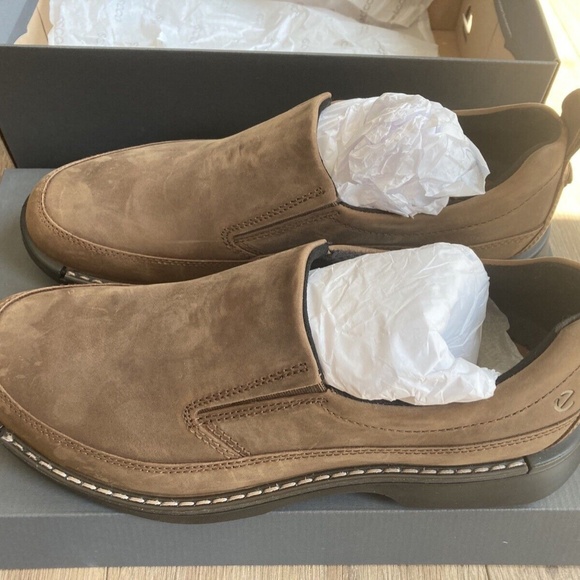 Men's ECCO Fusion Slip-On Shoe | Full Grain Nubuck Leather Cocoa Brown, US 9-9.5 - Picture 1 of 6